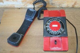 Vintage Rotary Dial Phone Telephone Phone Red Rare