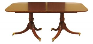 L30737ec: Hickory Chair Co.  Banded Mahogany Dining Room Table