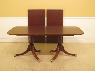 L30737EC: HICKORY CHAIR CO.  Banded Mahogany Dining Room Table 2