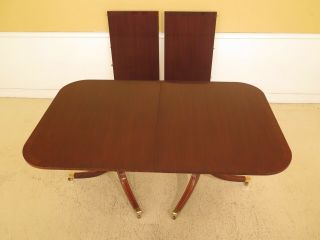 L30737EC: HICKORY CHAIR CO.  Banded Mahogany Dining Room Table 3