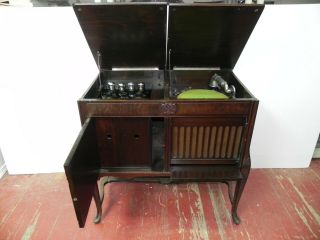 Antique Federal Telephone & Telegraph Radio Type 140 W/ Pooley 400 Phonograph