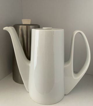 Vintage Bauscher Weiden Ceramic Coffee Tea Pot & Metal Cover Cozy Germany Mcm