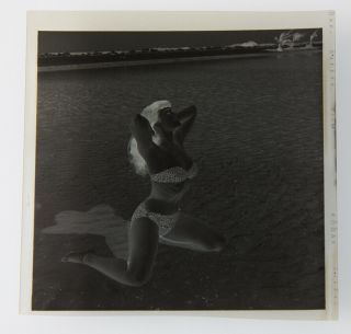 Bettie Page Sun Goddess Bikini 1954 Camera Negative Photograph Bunny Yeager Rare 3