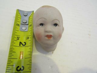 Vintage Doll Head Porcelain Bisque Round Head Parts Repair Painted Eyes