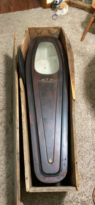 Antique Mid 1800s Wood Coffin W Child Viewing Casket With 2 Casket View Covers