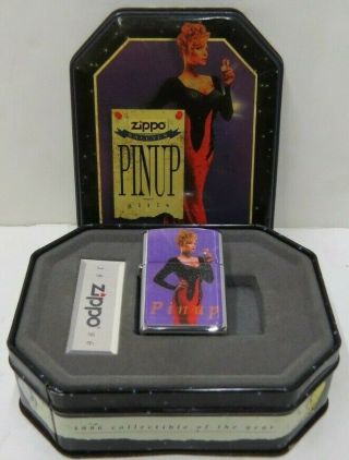 1996 Zippo Salutes Pinup Girls Joan Pinup Of The Year Lighter In Collector 