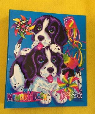 Lisa Frank Vintage Puppy Dog My Memory Book 3 Metal Ring School Binder