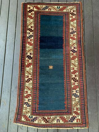 19th Century Caucasian Kazak Rug 40in X 79in Highly Collectible