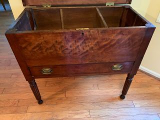 Antique Sugar Chest 19th Century Federal Southern Tennessee Kentucky Lift Top 3
