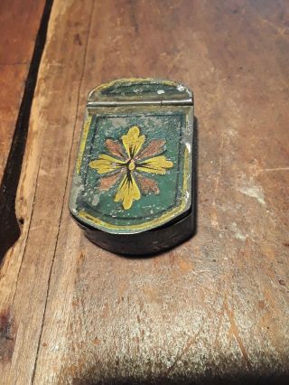 Antique Early 19th Century Painted Tin Snuffbox