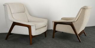 Folke Ohlsson Mid Century Modern Mcm Vintage Lounge Chairs For Dux,  1960
