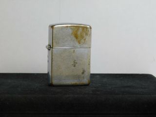 Vintage 1948 ? 3 Barrel Hinge Zippo Lighter With Nickle Silver Insert Sparks
