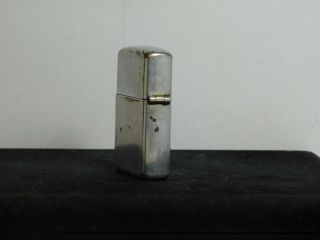 Vintage 1948 ? 3 Barrel Hinge Zippo Lighter With Nickle Silver Insert Sparks 3
