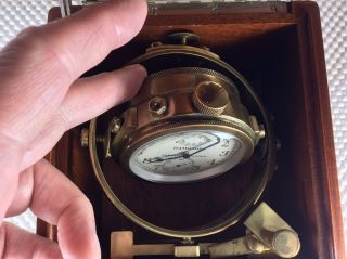 1940 ' s Era Hamilton Ship mounted Chronometer Watch Model 22 Hamilton Clock 3