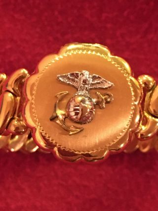 Rare Vintage Hilborn - Hamburger US Marine? Sweetheart ' s Wristwatch - Style Locket 3