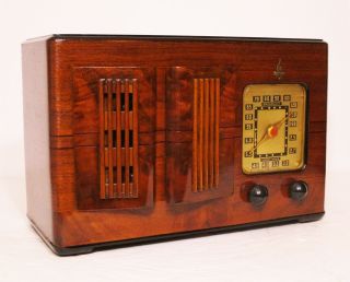 Old Antique Wood Emerson Ingraham Vintage Tube Radio - Restored Table Top