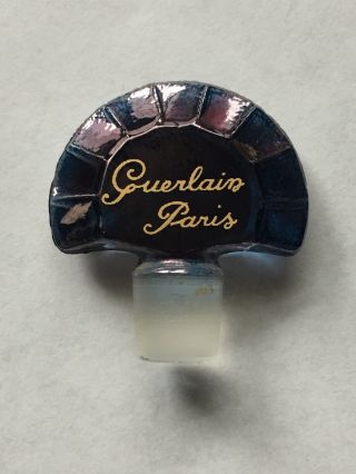 Vintage Guerlain Paris Blue Purple Glass Perfume Bottle Stopper