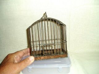 Antique / Vintage Black Metal Small / Miniature Decorative Bird Cage
