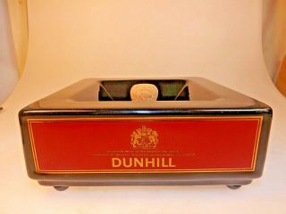 Dunhill Lg Advertisement Ceramic Ashtray For Pipe Cigar Cigarette W/cork Knocker