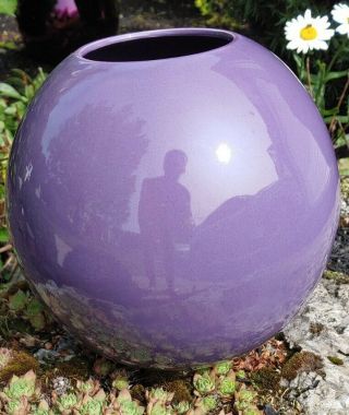Vintage Mcm Haeger Orb Round Vase Glazed 8328 Usa Signed 8.  5 " X 9 " Large Sphere