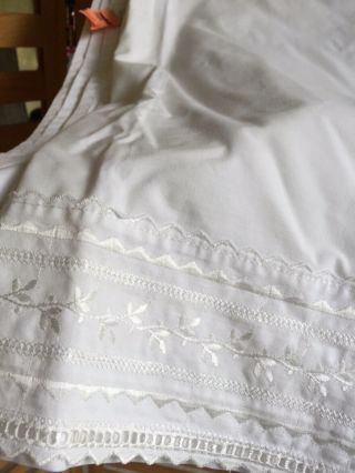 Vintage Westpoint Stevens Flat Sheet White Lace 100 Cotton Size 87 " X102 "