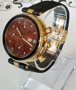 Mens Rare Vintage Limited Edition 18k Solid Gold Gerald Genta Wristwatch