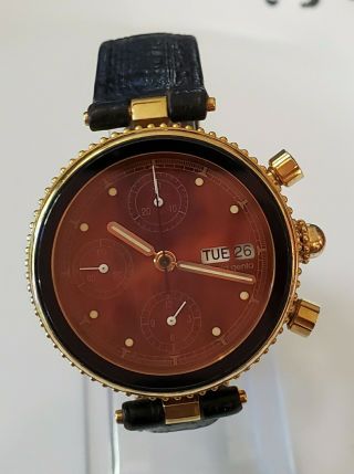 Mens Rare Vintage Limited Edition 18k Solid Gold Gerald Genta Wristwatch 2