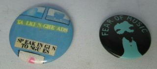 Talking Heads 2 X Vintage 1979 & 1983 Us & Uk Badges Pins Buttons Punk