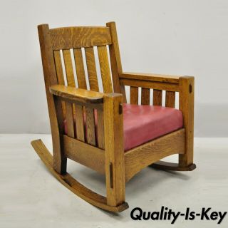 Harden Mission Oak Arts & Crafts Stickley Style Rocking Chair Rocker Armchair