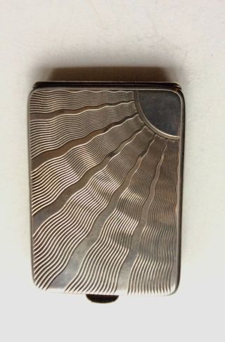 1920’s 30’s Art Deco Sterling Silver Hinged Match Book Cover Double Sided