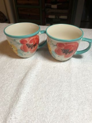 The Pioneer Woman Vintage Bloom Approx 12 Oz Coffee Cup Set Of 2.
