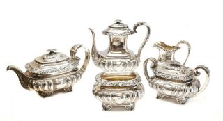 6 Pc Gorham Mfg Co Sterling Silver Tea & Coffee Service Set,  Date Cypher 1894