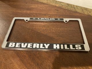 Vintage Beverly Hills Lexus Metal Dealership Metal License Plate Frame