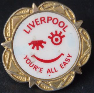 Liverpool Fc Vintage 1970s 80s Insert Type Badge Brooch Pin In Gilt 31mm Dia