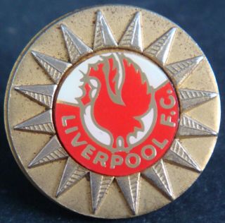Liverpool Fc Vintage 1970s 80s Insert Type Badge Brooch Pin In Gilt 26mm Dia