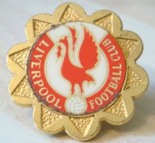 Liverpool Fc Vintage 1970s 80s Insert Type Badge Brooch Pin In Gilt 34mm Dia
