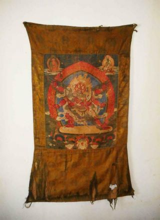 Antique Tibet Top Museum Quality High Aged Buddhist Thangka Painting Hayagriva