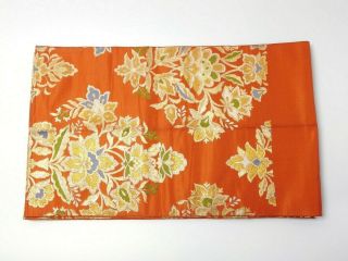 Japanese Antique Vintage Brocade Silk Fukuro Obi Sash Belt Kimono Textile Chacha