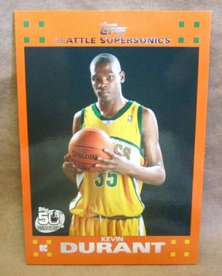 Kevin Durant Rc 2007 - 08 Topps Variant Orange Rookie Card Psa10?warriors G Rc