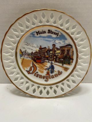 Vintage Disneyland Main Street Lace Edge Decorative Plate