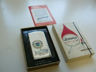 Vintage Zippo Slim Lighter W/box U.  S.  S.  Barbour County Lst 1195