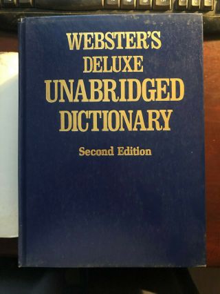 VINTAGE WEBSTER ' S DELUXE UNABRIDGED DICTIONARY 2ND EDITION 1979 BIG 2