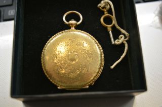 Antique 1850s Breitling Laederich 18K Gold Hunter Case Pocket Watch Full Service 2