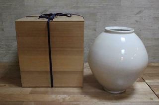 Korean Joseon Dynasty Huge White Vase / W 41 × H 45[cm]