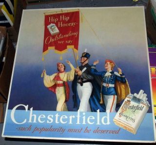 Vintage 1960s Stunning Chesterfield Cigarettes Sign With Majorettes 22 " By 22 "