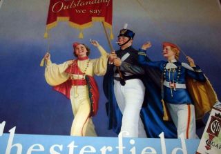 VINTAGE 1960S STUNNING CHESTERFIELD CIGARETTES SIGN WITH MAJORETTES 22 