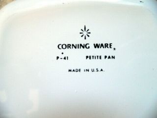 Set of 2 - BLUE CORNFLOWER Corning Ware PETITE PAN P - 41 (Mini Baking Dish) Vintage 3
