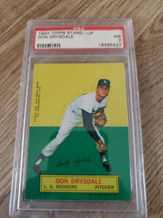 1964 Topps Stand Up Don Drysdale Psa Graded 7 Nm Sp Short Print