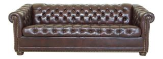 32127ec: Hancock & Moore Tufted Leather Chesterfield Sofa Bed
