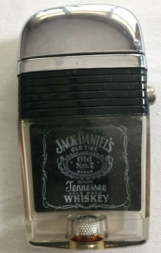 Vintage Scripto Vu Lighter Black Band Jack Daniels Whiskey Old No.  7 Rare
